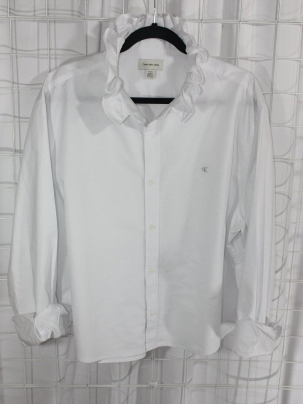 Vintage Calvin Klein Ruffle Collar Shirt